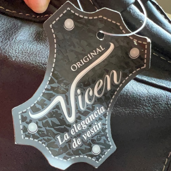 VTG Y2K Vicen Black Leather Shoulder Bag NWT - Picture 11 of 12